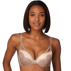 Maidenform Women Size 34A Love the Lift Push up Lace Bra Evening Blush Cream NEW